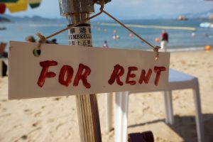 Look for “FOR RENT” signs when finding Miami rental real estate listings.