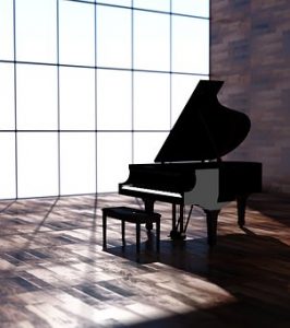 Empty apartment with only the piano left to consider hiring reliable moving company in South Florida for piano relocation