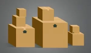 sven boxes of different dimensions stacked in three piles