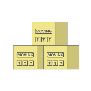 Stacked moving boxes