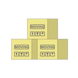 Stacked moving boxes