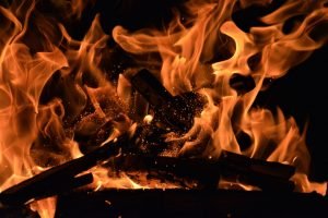 A close up of a bonfire. 