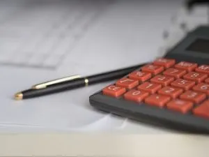 Calculator, pen, paper