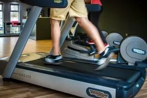 Man exercising on a treadmill