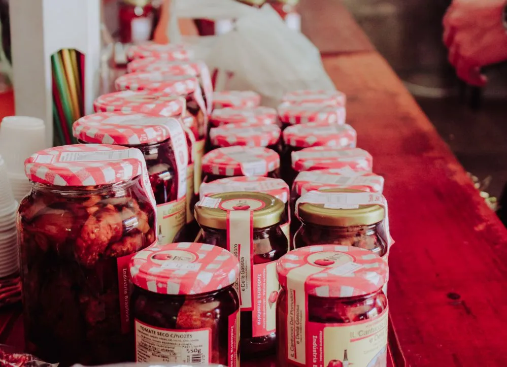 Jars with jam.