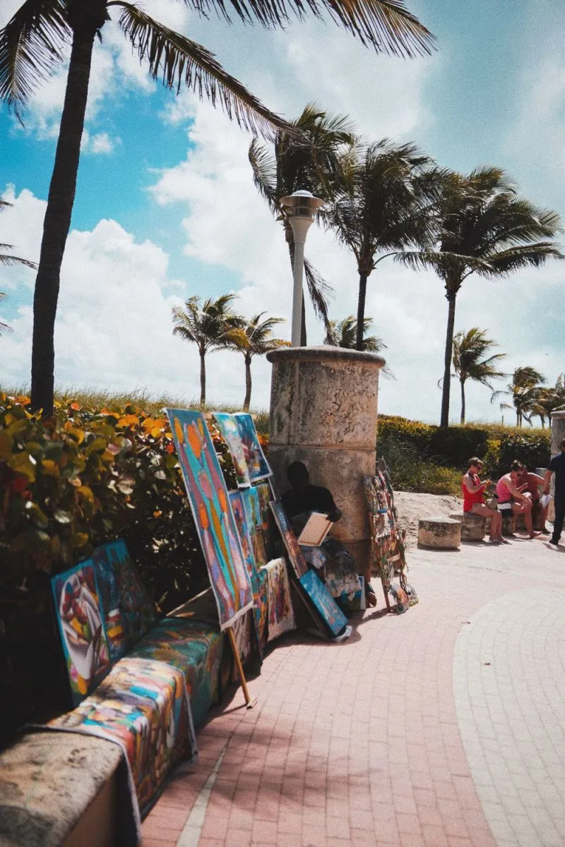 Palms and street art - like in the coolest streets to visit in Miami.