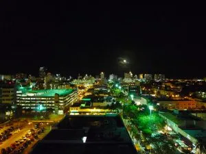 Night view of Miami from Juvia