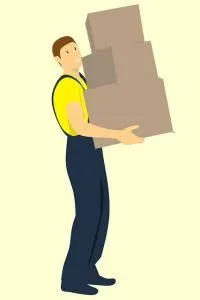 A mover holding boxes