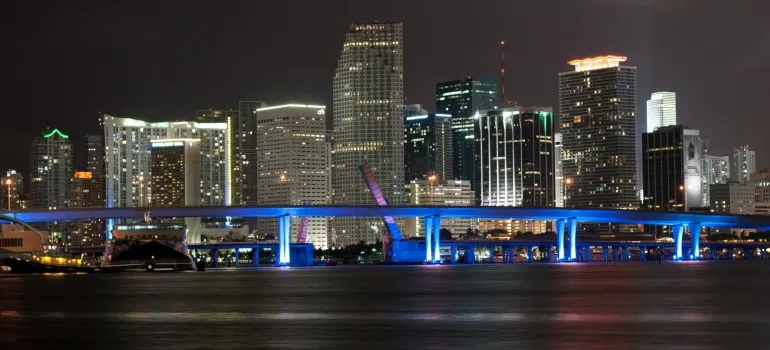a city in Florida at night