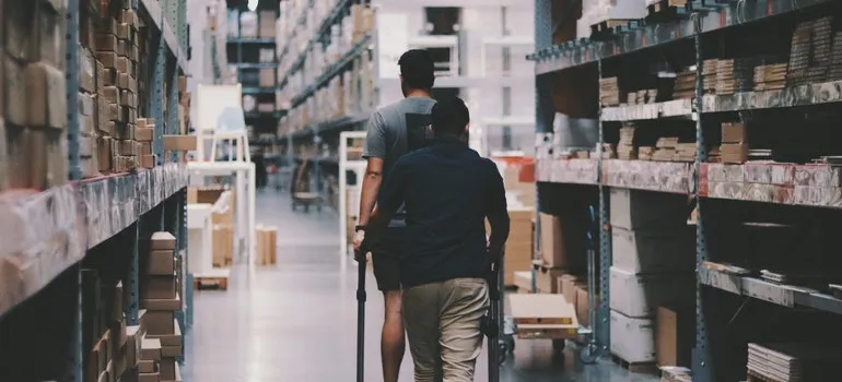 people in the warehouse facility