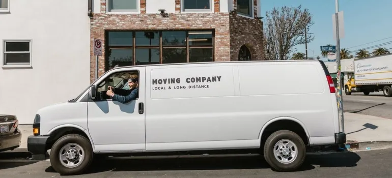 a mover in the moving van