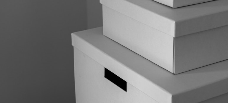 white cardboard boxes 