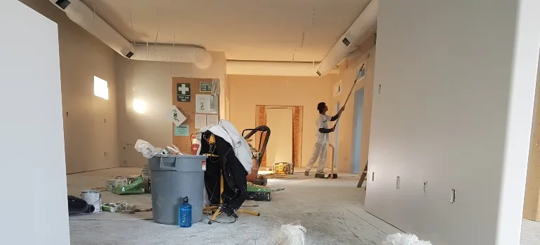 man renovating his home